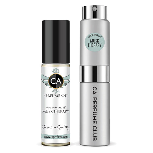 CA Perfume Duo Impression of Musk Therapy For Women And Men Perfume Layering Set Long Lasting Travel Size EDP + Body Oil Roll-On Bottle 0.27 Fl Oz+0.33 Fl Oz