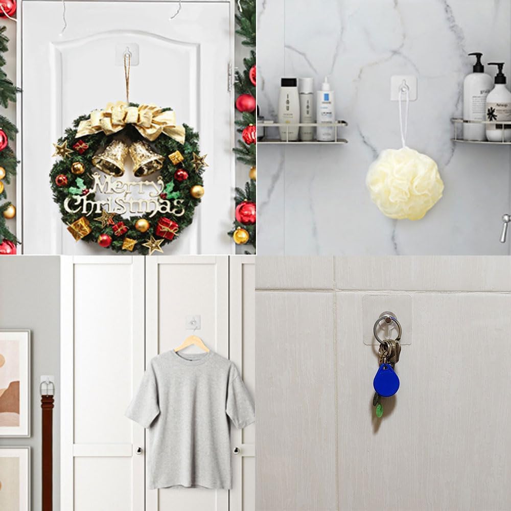 12PCS Picture Hangers Without Nails, Wall Hangers Without Nails, Adhesive Wall Hooks Picture Hanging for Inside Kitchen, Bathroom, Home and Office (10mm)