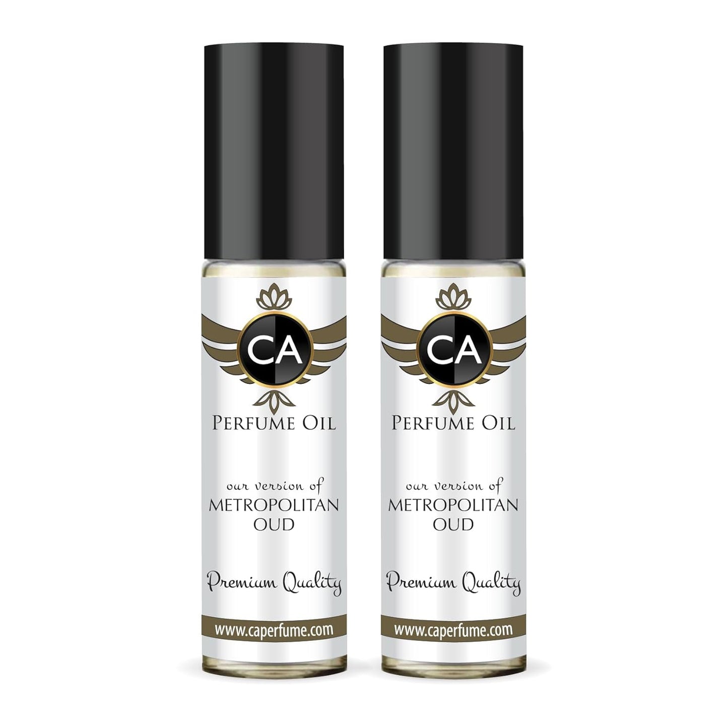 CA Perfume Impression of Metropolitan Oud for Women Eau De Parfum Amber Scent Long Lasting Perfumes for Women Travel Size TSA Ready for Day and Night Wear 0.33 Fl Oz 10ml (Pack of 2)
