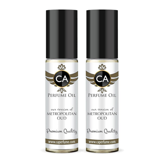 CA Perfume Impression of Metropolitan Oud for Women Eau De Parfum Amber Scent Long Lasting Perfumes for Women Travel Size TSA Ready for Day and Night Wear 0.33 Fl Oz 10ml (Pack of 2)