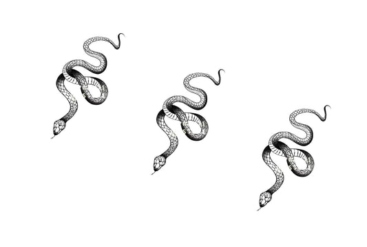 Fashion Realistic Big Size Black Snake Temporary Tattoo Stickers for Women Men Waterproof Fake Tattoo Waist Body Forearm Arm (Pack of 3)