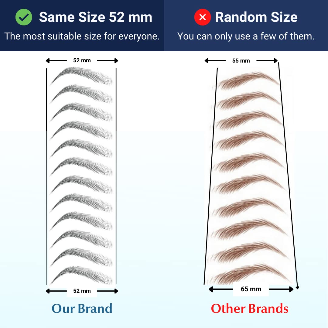 Bliss and Beyond USA | Waterproof Eyebrow Tattoo Stickers. A real hair stroke look. Hair replacement without surgery. Solution for hair loss. Tinted eyebrow tattoos. (New Hollywood, Natural Black)