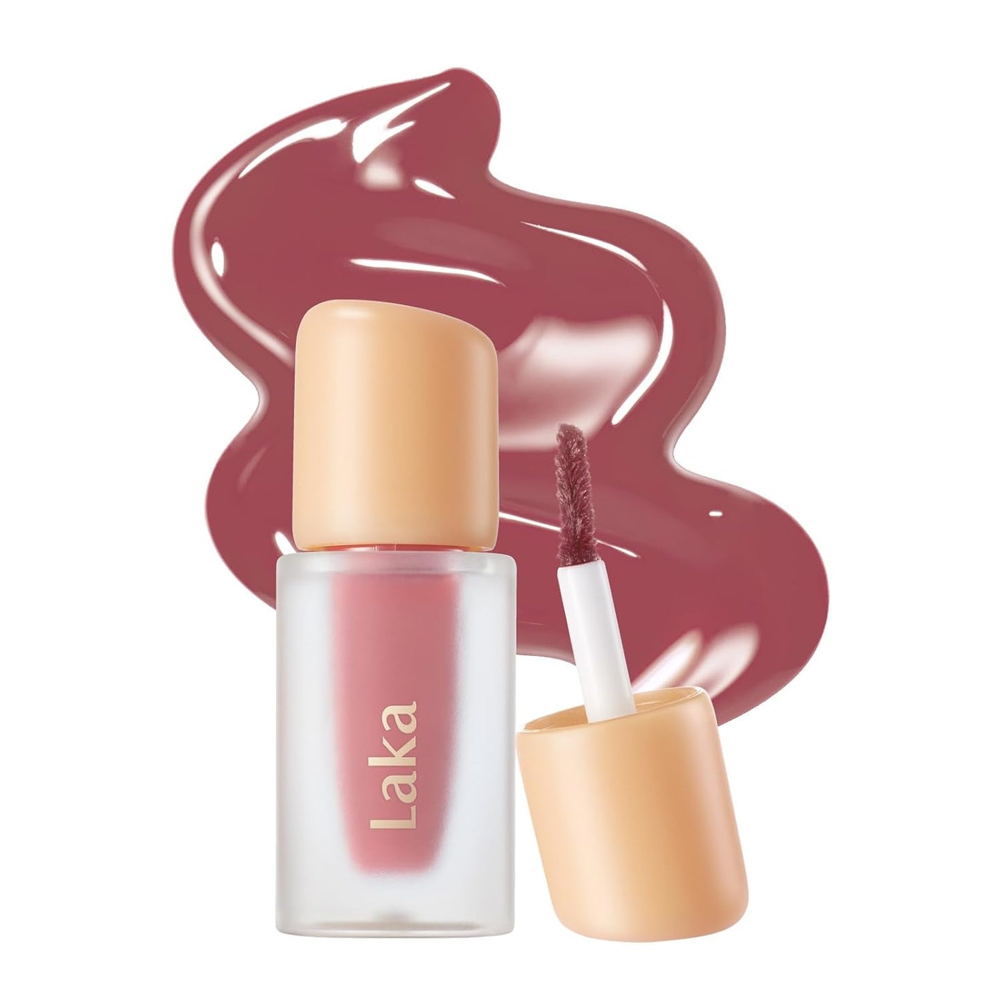 Laka Fruity Glam Lip Tint Mini, Glowing Lip Stain with Wide Color Spectrum, Hydrating & Lightweight Texture, Long-Lasting Bold Stain, Non-Sticky, Vegan, K-Beauty (#146 Kaya Dill)