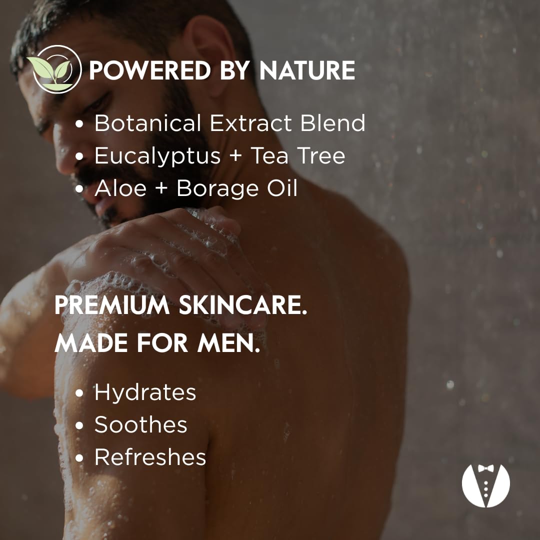 GROOM 3-in-1 Hair, Face & Body Wash for Men | Organic Aloe & Essential Oils | Gentle, Plant-Based Cleanser for Shower, Shave & Skin | Fresh Scent | 12 oz