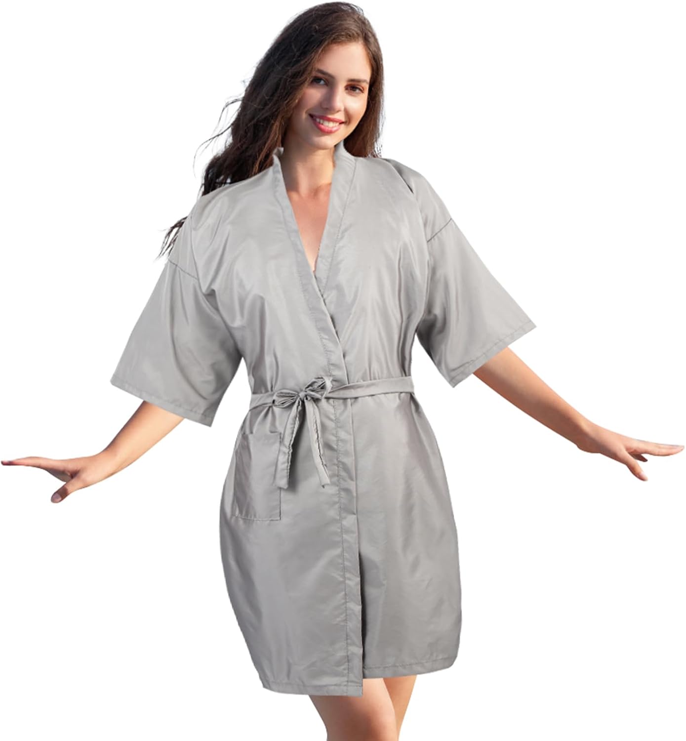 Salon Client Gown Robes Cape Hair Cutting Smock with Adjustable Tie for Hair Cutting Barber Hairstyling