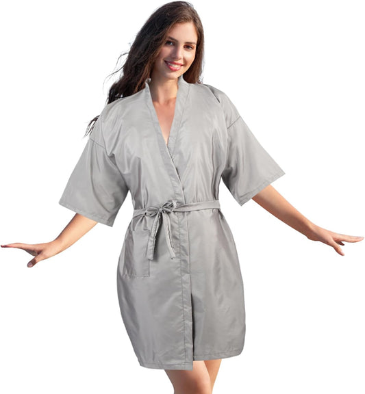 Salon Client Gown Robes Cape Hair Cutting Smock with Adjustable Tie for Hair Cutting Barber Hairstyling