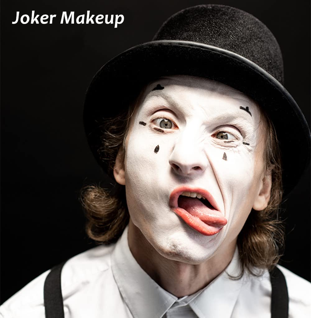 Mysense White Face Body Paint Stick, Clown Makeup Foundation, Eye Black for Baseball Softball Football, Cream Blendable Stick for Halloween SFX Cosplay