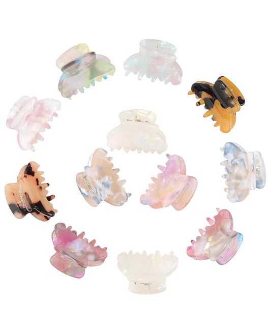 Claw Jaw Hair Clips 12PCS Small for Thin Hair Styling Mini Accessories Classic Clamp for Women Girls