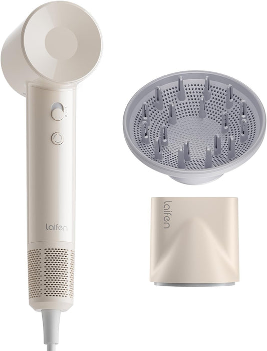 Laifen SE Lite Hair Dryer, Negative Ionic Blow Dryer with 100,000 RPM Brushless Motor for Fast Drying, High-Speed Low Noise Thermo-Control Hair Dryer with Lightweight Design and 2 Nozzles