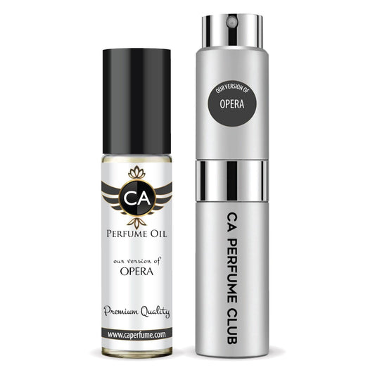 CA Perfume Duo Impression of Opera For Women And Men Perfume Layering Set Long Lasting Travel Size EDP + Body Oil Roll-On Bottle 0.27 Fl Oz+0.33 Fl Oz