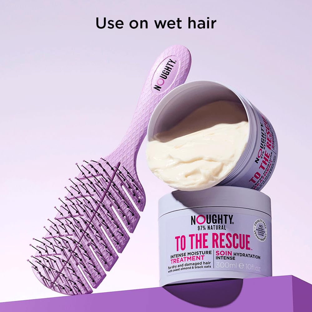Noughty The Purple One Detangling Brush for Wet and Dry, Smooth and Tangle-Free Hair, Styling and Shower Brush for All Hairtypes, Eco-Friendly and Flexible for Daily Use