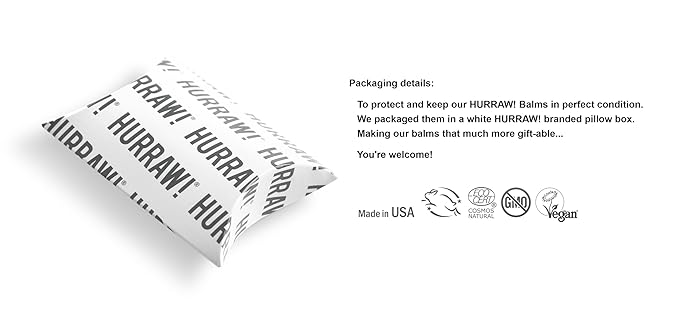 Hurraw! Grapefruit, Ginger, Eucalyptus (Kapha) Lip Balm, 3 Pack: Organic, Certified Vegan, Cruelty and Gluten Free. Non-GMO, 100% Natural Ingredients. Bee, Shea, Soy and Palm Free. Made in USA