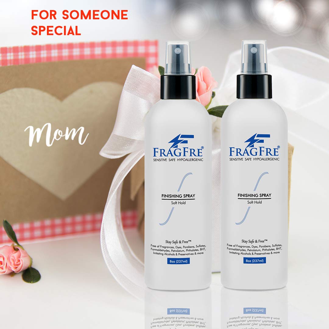 Hair Finishing Spray 8 oz - Flexible Soft Hold - Hair Spray for Sensitive Skin - Fragrance Free Hypoallergenic Parabens Free - Non Irritating Quick Dry Denatured Alcohol - Gluten Free Vegan