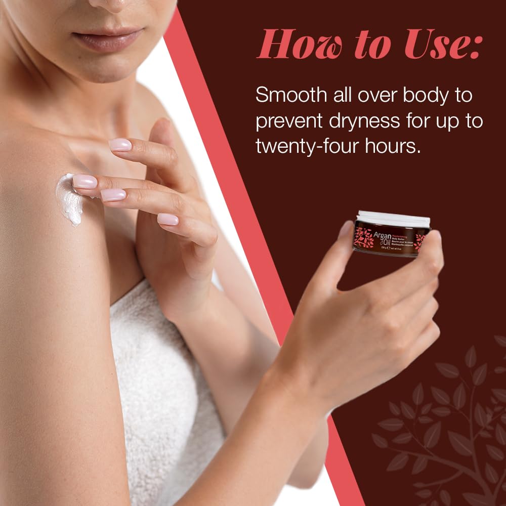 Body Drench Argan Oil Skin Moisturizer, Body Butter, Deeply Hydrating Body Cream for Dry Skin, Nourishing Moisturizer with Argan Oil for Soft, Smooth Skin, Luxurious Skincare, 8 oz, 1-Pack