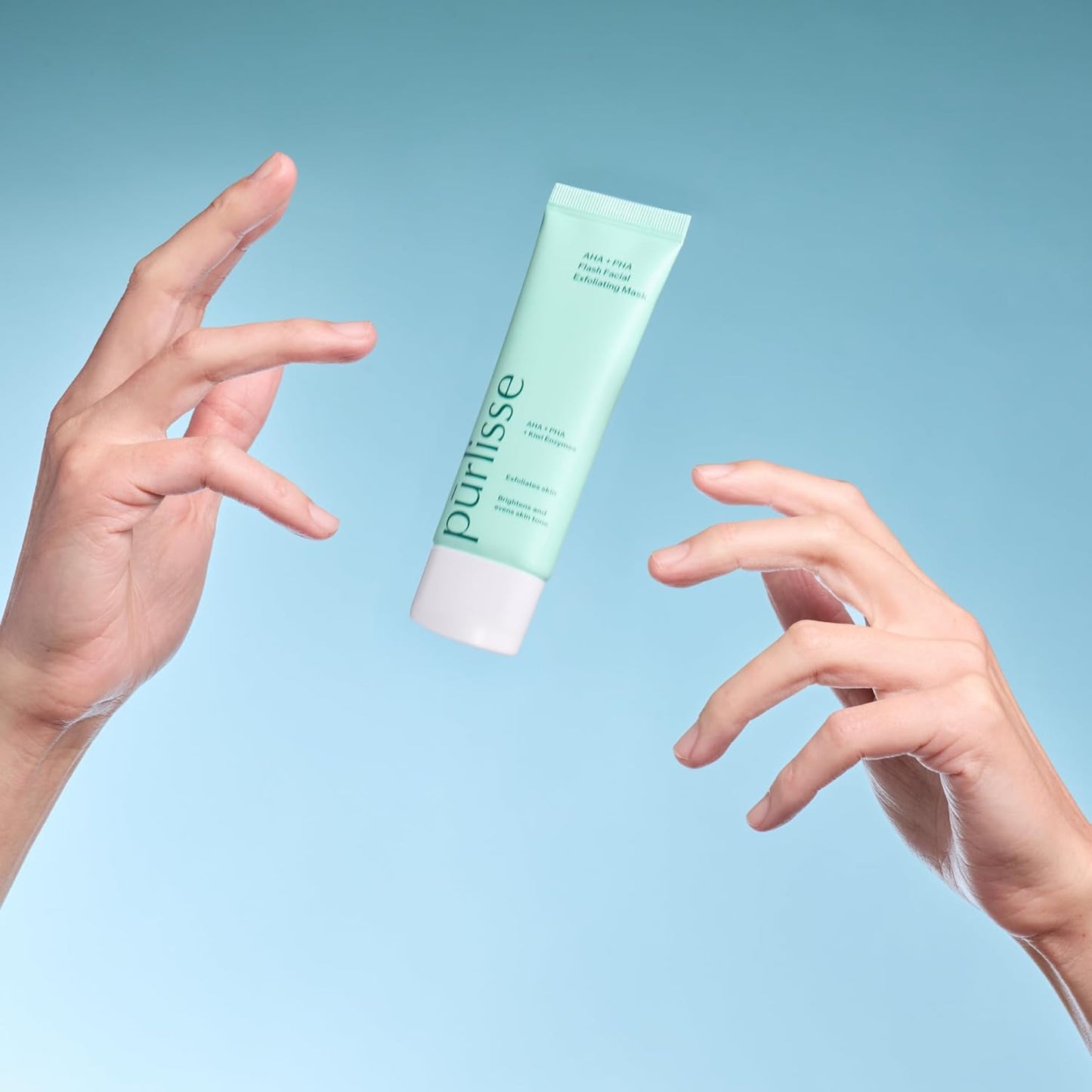 pürlisse AHA & PHA Flash Facial Exfoliant - Gentle Brightening Mask to Help Gently Refine Texture, Clear Pores & Even Skin Tone - Enriched with Fruit Enzymes to Support Skin Barrier (1.7 oz)