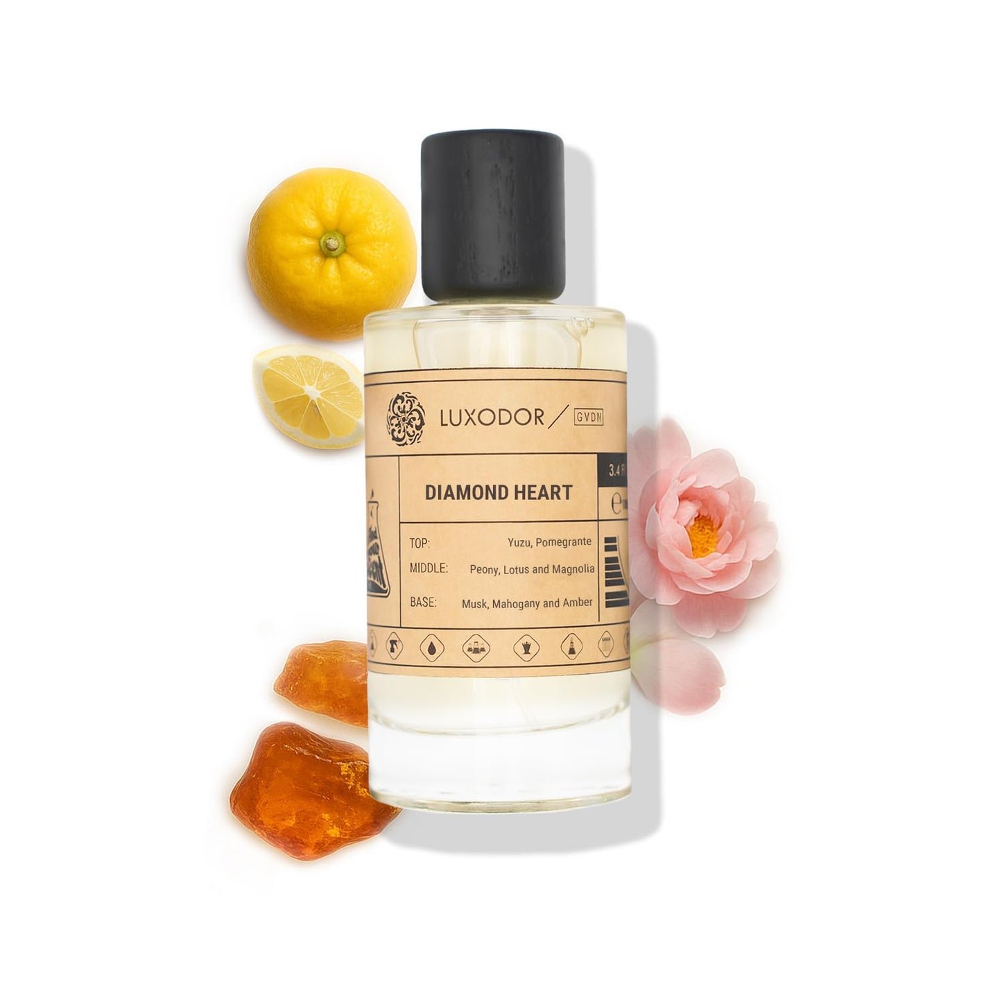 Diamond Heart - Inspired by Ver. Bright Crystal - pheromones perfumes for women cologne - dupes fragrances - Clean Paraben Free Vegan - 3.4 fl. oz (100ml) with perfume oil 10 ml roll-on