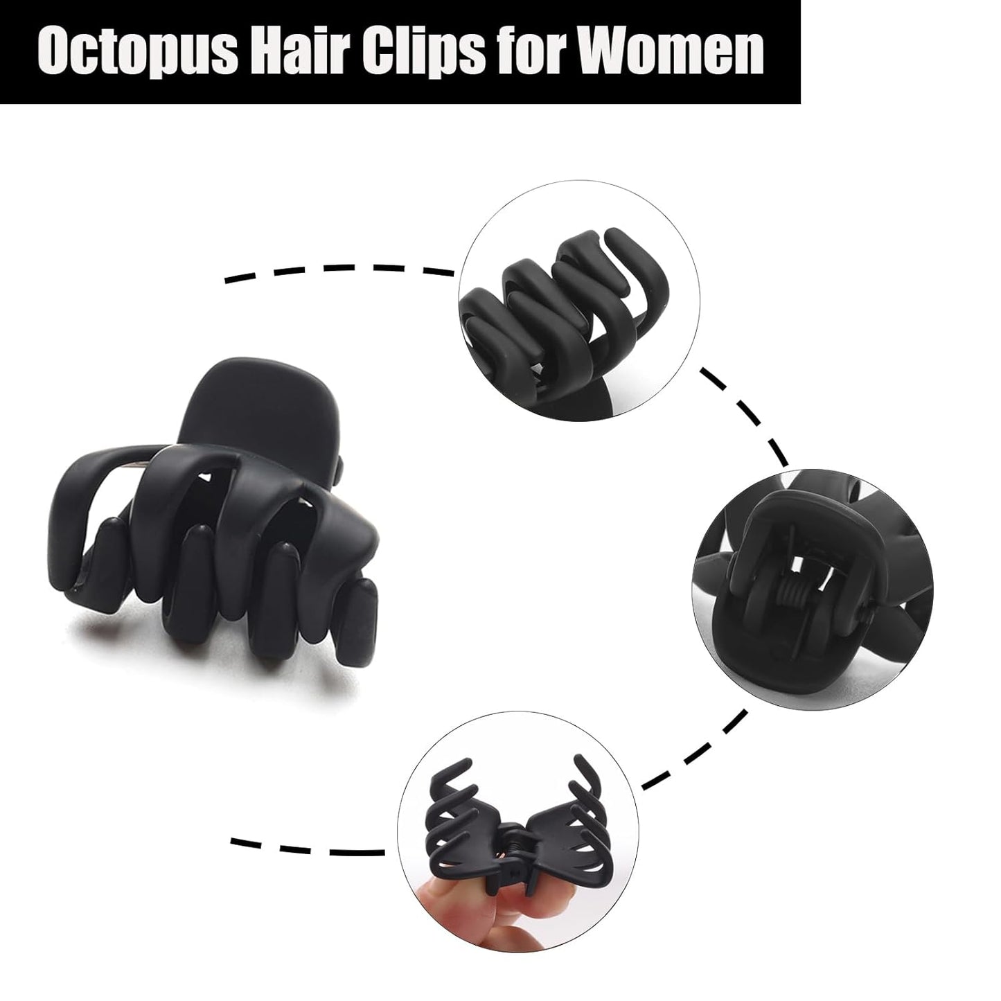 Cobahom 12 Pack Small Hair Claw Clips 1.2 Inch Matte for Thin Hair No-Slip Mini Styling Accessories for Women and Girls (Matte Black)