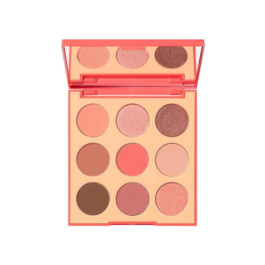 Morphe 9E Pretty In Peach Artistry Palette - Peach & Brown Makeup Palette with Matte and Shimmer Finishes - Highly Pigmented Eye Makeup with a Blendable & Buildable Formula (0.35 oz)