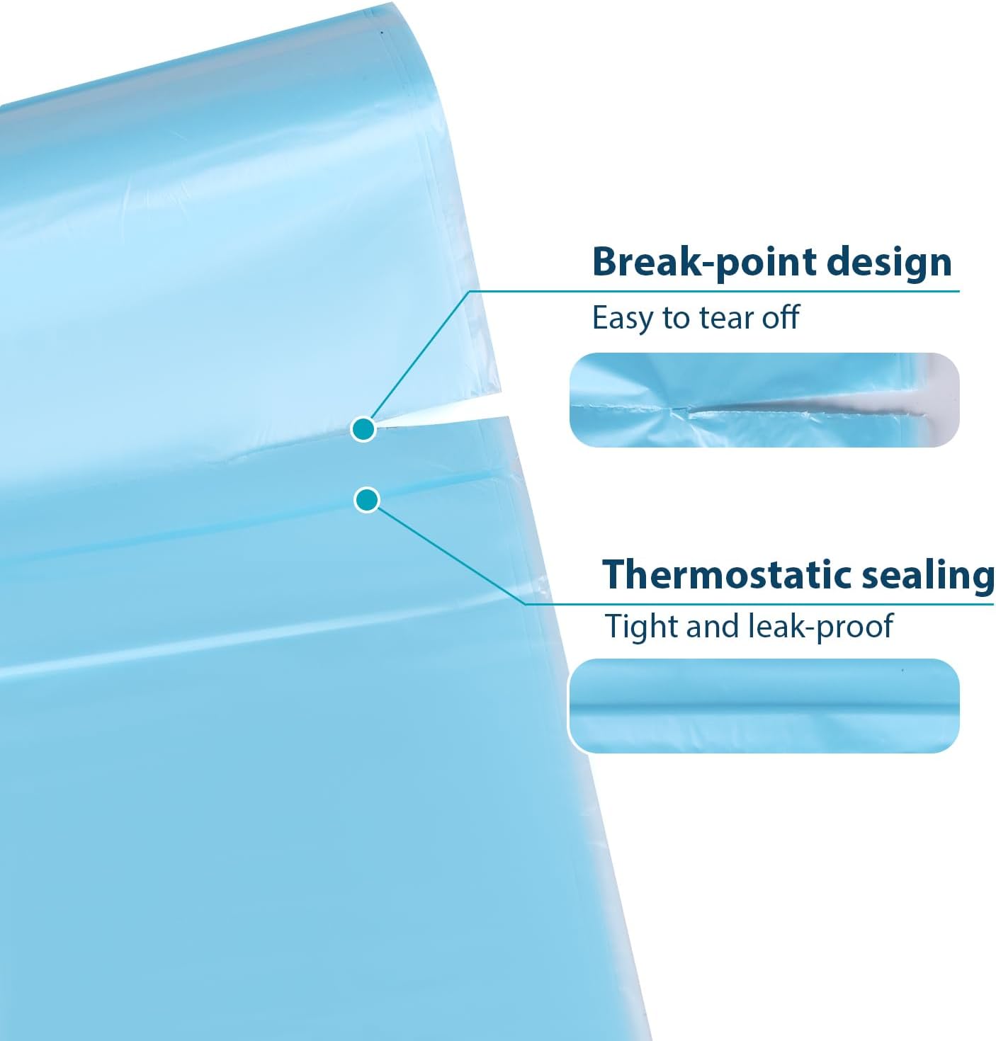 1.2 Gallon Flap-Tie Mini Trash Bags 125 Count Small, Leak Proof and Tear Resistant Garbage Bags for Bathroom, Kitchen, Office, Car, and Travel Durable Plastic Bin Liners, Blue