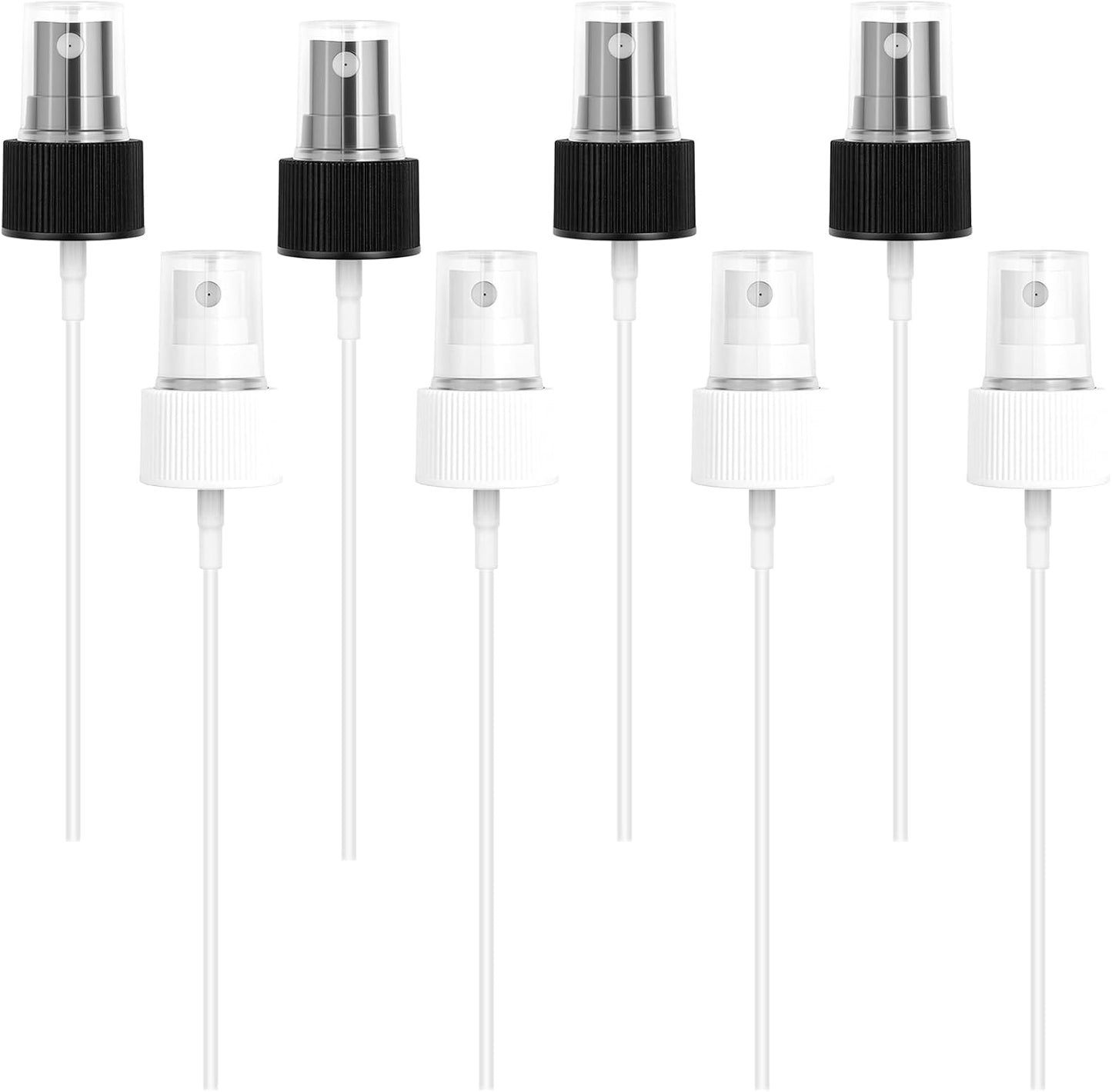 8 PCS Fine Mist Spray Bottle Top Nozzles - Plastic Spray Bottle Nozzle Cap, Nozzle Sprayer Tops Replacement, Plastic Sprays Bottles Replacement Pump Oils Sprays Top for Essential Oils(Black,White)