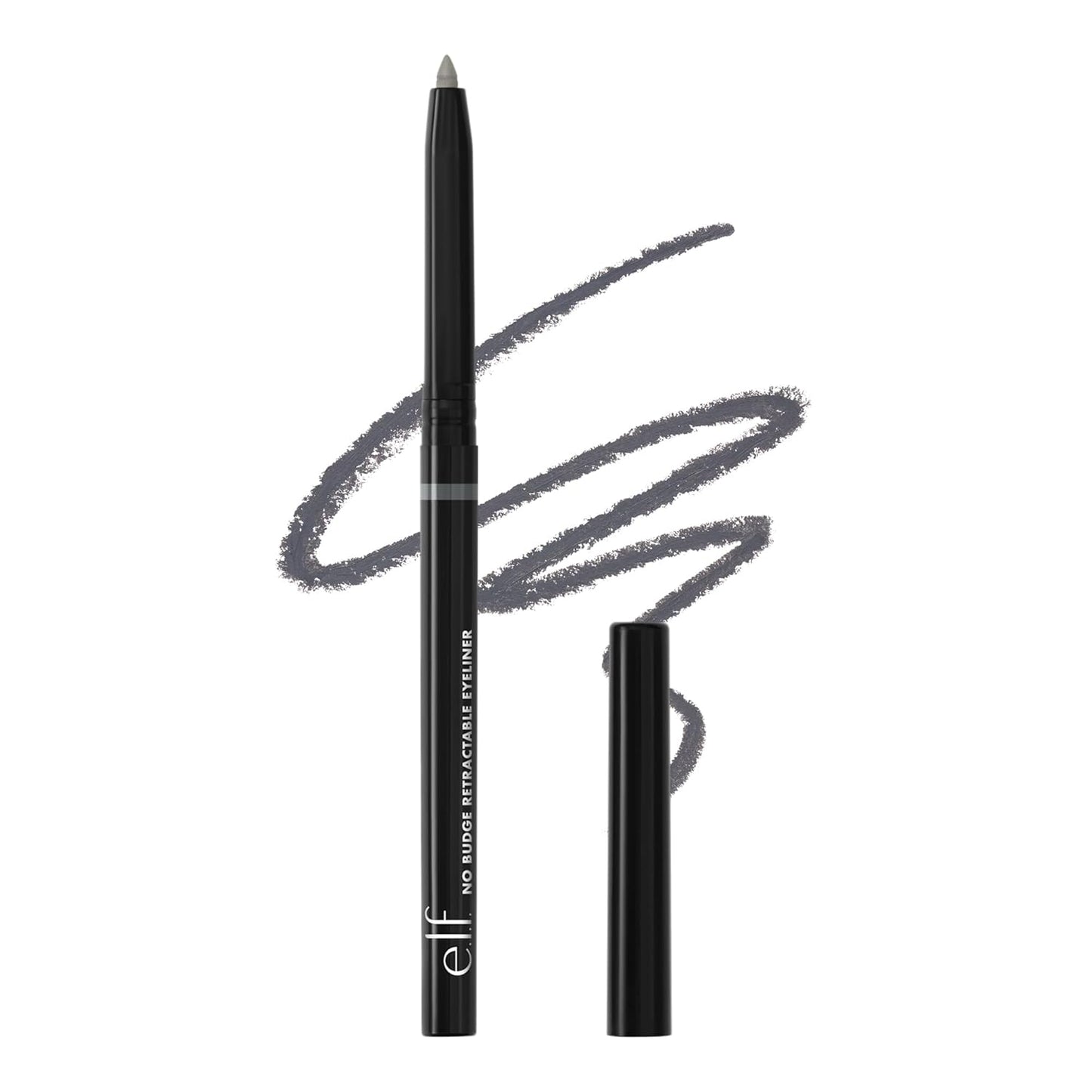 e.l.f. No Budge Retractable Eyeliner, Creamy, Ultra-Pigmented & Waterproof, Creates Bold & Defined Lines, Vegan & Cruelty-Free, Grey