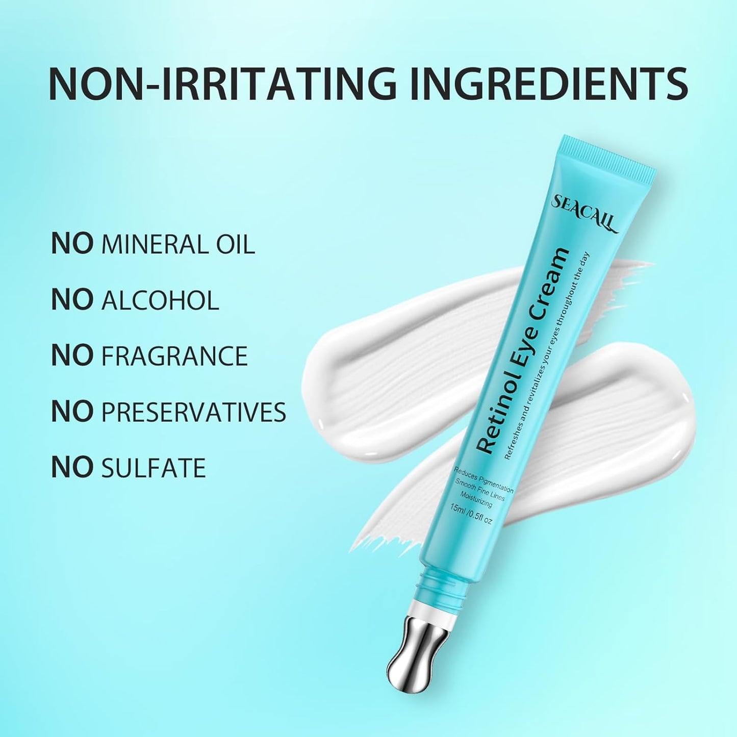 Retinol Eye Cream - Eye Serum for Dark Circles & Puffiness Anti-Aging - Under Eye Cream with Hyaluronic Acid & Caffeine to Reduce Wrinkles & Repair the Eye Area (15ml)