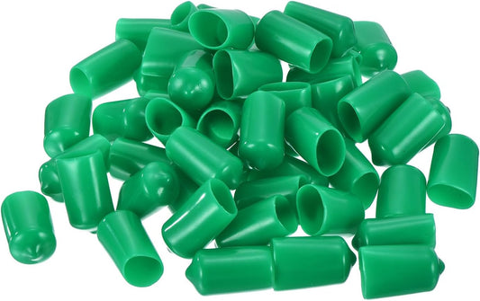 uxcell 50pcs Rubber End Caps 13mm(1/2 inch) ID Vinyl Cap Cover Screw Protectors Dark Green