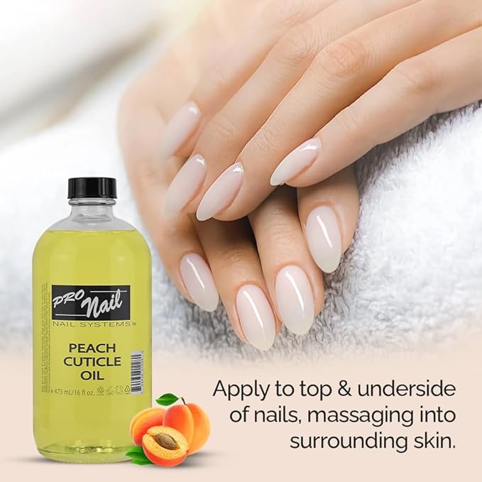 PRONAIL - Cuticle Revitalizing Oil for Nails, Peach, 16 Oz - Professional Strength, Pedicure and Manicure, Moisturizes and Strengthens Nails and Cuticles - Soothing and Nourishing