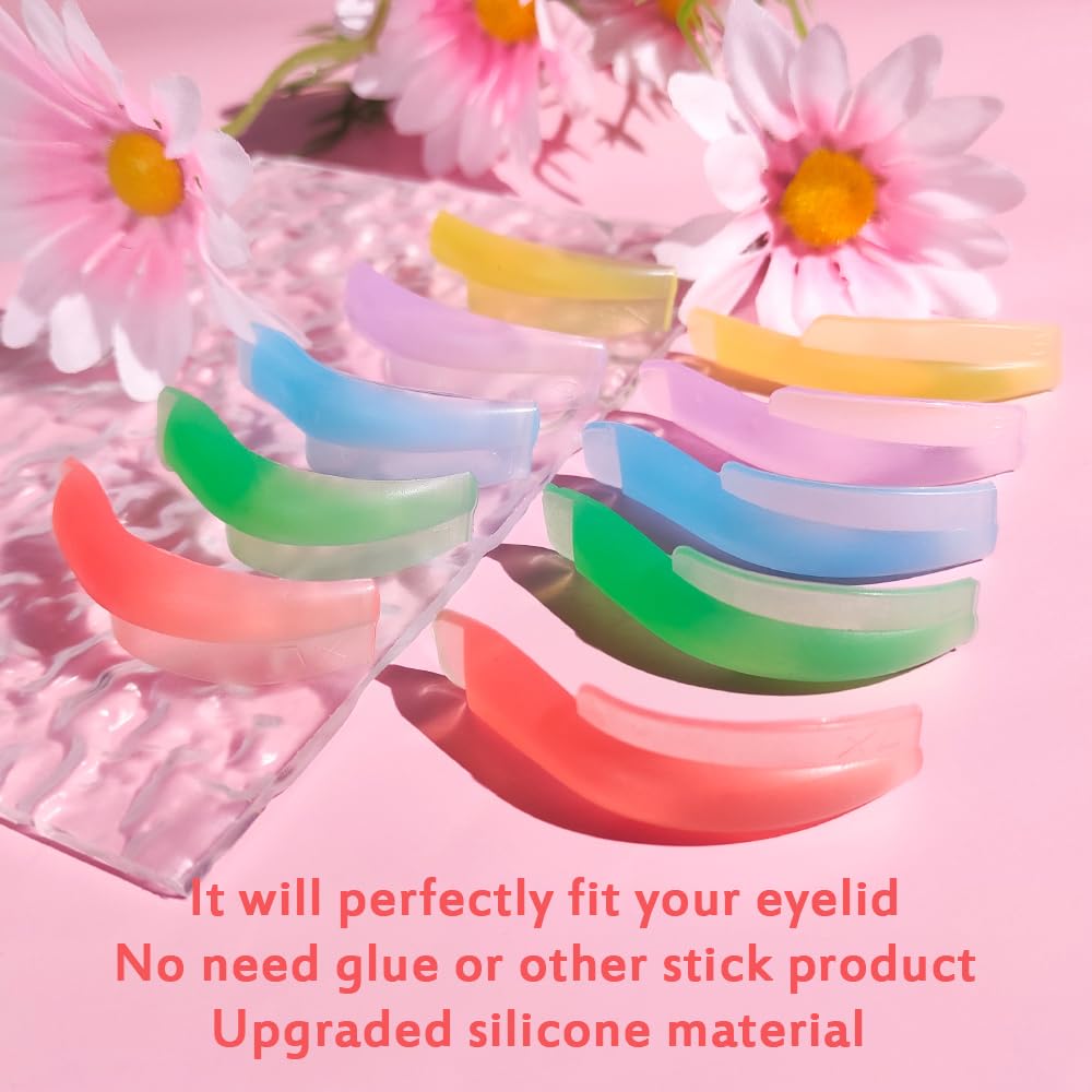 Libeauty Eyelash Lift Pads Reusable Silicon Lash Perm Rod 5 Sizes L-Curl Eyelash Lifting Shield DIY Use at Home or Salon Lash Perming Tool
