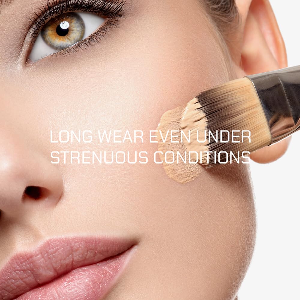 Radiant Professional Natural Fix All Day Matte Cream Foundation Makeup – Long Wear, Full Coverage Matte Foundation with SPF 15 – Oil Free Lightweight Formula for All Skin Types – 1.01oz (05 Light Tan)