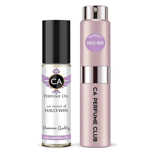 CA Perfume Duo Impression of Halo-win For Women Perfume Layering Set Long Lasting Travel Size EDP + Body Oil Roll-On Bottle 0.27 Fl Oz+0.33 Fl Oz