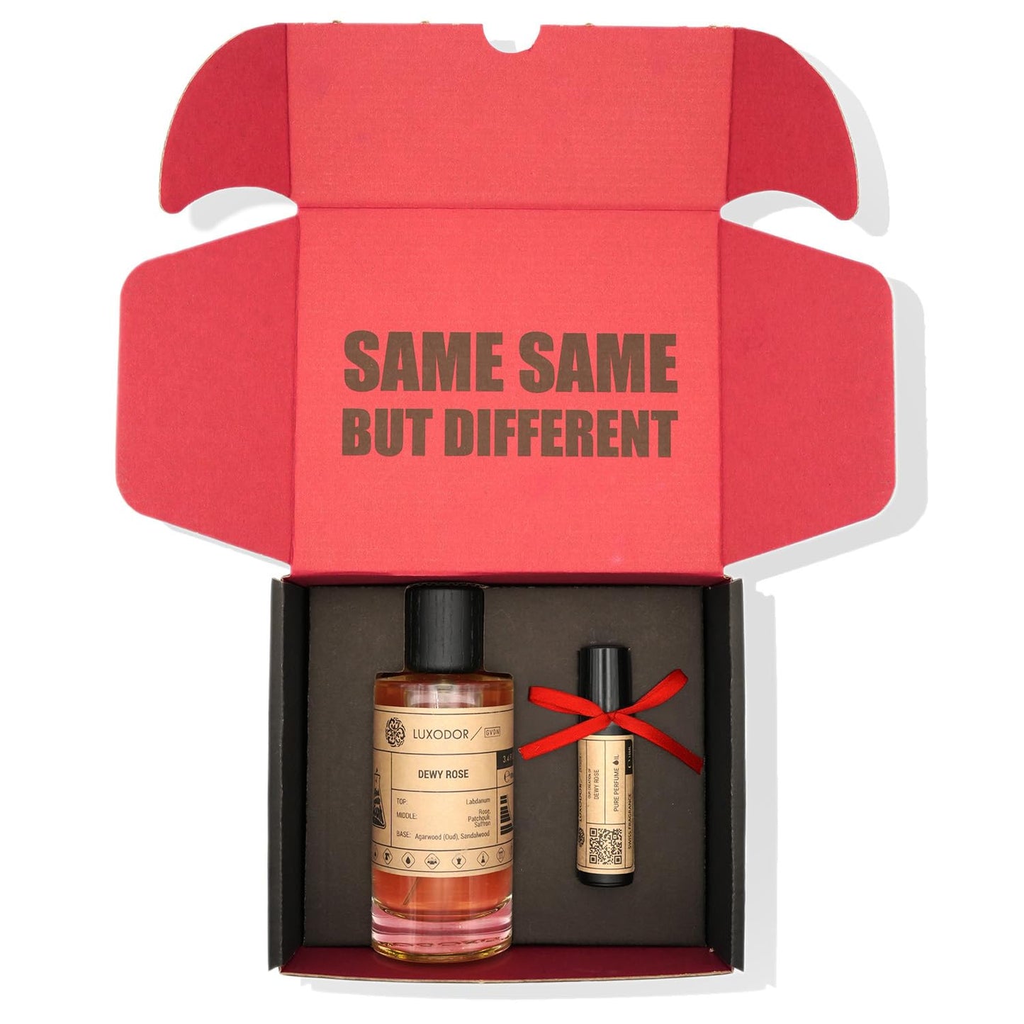 Dewy Rose Eau de Parfum (100ml) with 10 ml Alcohol-Free Roll-On Body Oil Inspired by Oud Ispahan Fragrance For Women and Men