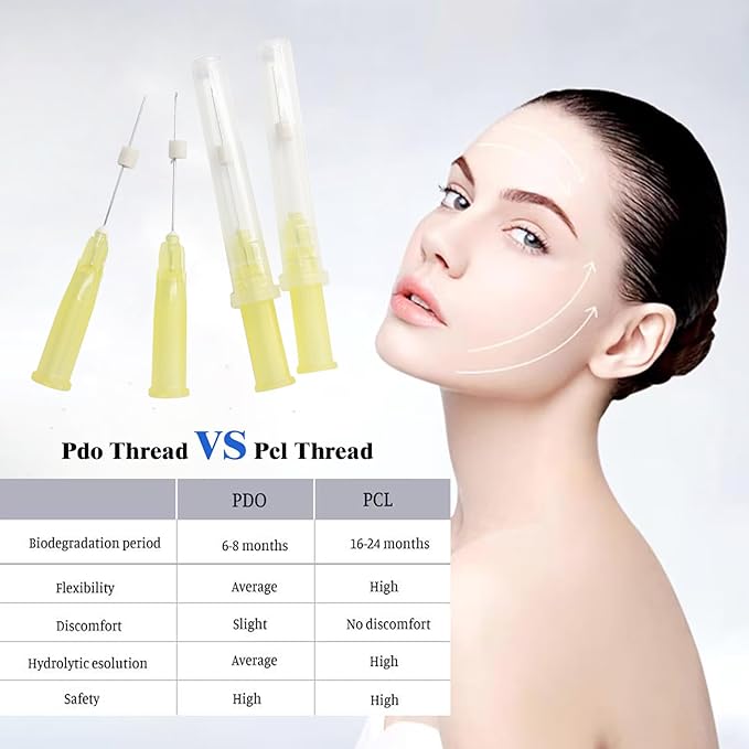ACADA Pcl Threads for Face, Pcl Screw Threads 30G25mm, Anti-Aging, Pcl Threads Sharp, Long-Lasting Skin Rejuvenation and Firming, 20Pcs