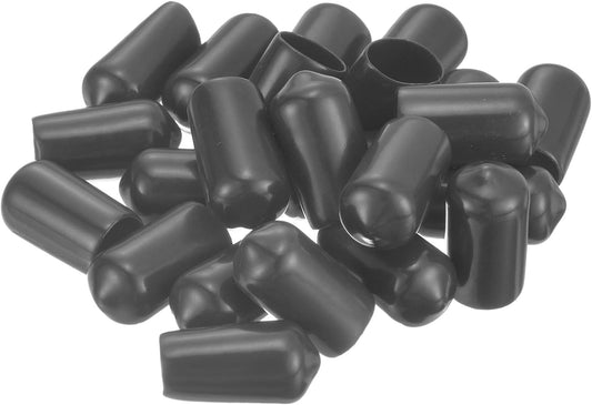 uxcell 50pcs Rubber End Caps 10.5mm ID Vinyl PVC Round Tube Bolt Cap Cover Screw Thread Protectors Dark Grey