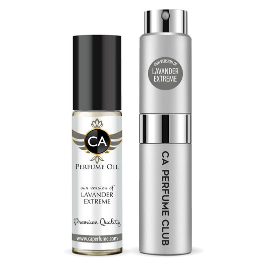 CA Perfume Duo Impression of Lavander Extreme For Women And Men Perfume Layering Set Long Lasting Travel Size EDP + Body Oil Roll-On Bottle 0.27 Fl Oz+0.33 Fl Oz