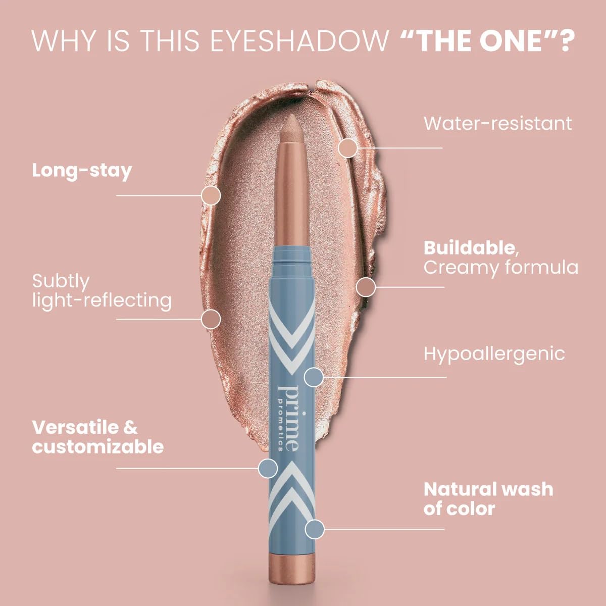 PRIME PROMETICS PrimeEyes Eye Brightener for Mature Women – Creamy Eye Shadow Sticks – Easy Application, Quick Eye Lift Effect – Hypoallergenic, Long Wear, Water-Resistant (Stardust)