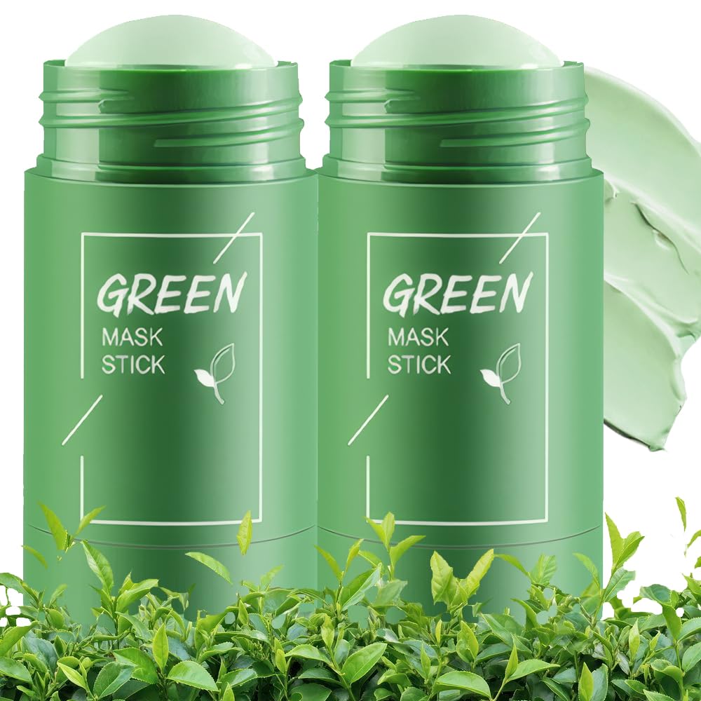 2Pcs Clay Mask For Face, Blackhead Remover For Face, Deep Pore Cleansing, Moisturizing, Skincare Facial Mask for Refining Pores and Controlling Oil (A03#2Pcs Green Tea)