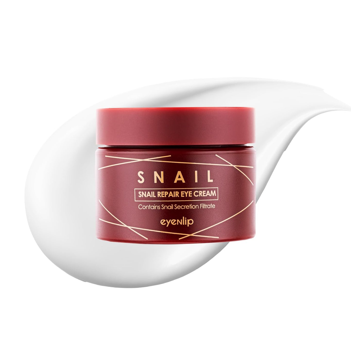 eyeNlip Snail Repair Eye Cream 1.01 fl oz - Anti-Aging & Hydrating Eye Cream with Snail Mucin, Peptides, and Niacinamide to Improve Skin Texture and Resilience, Korean Skincare