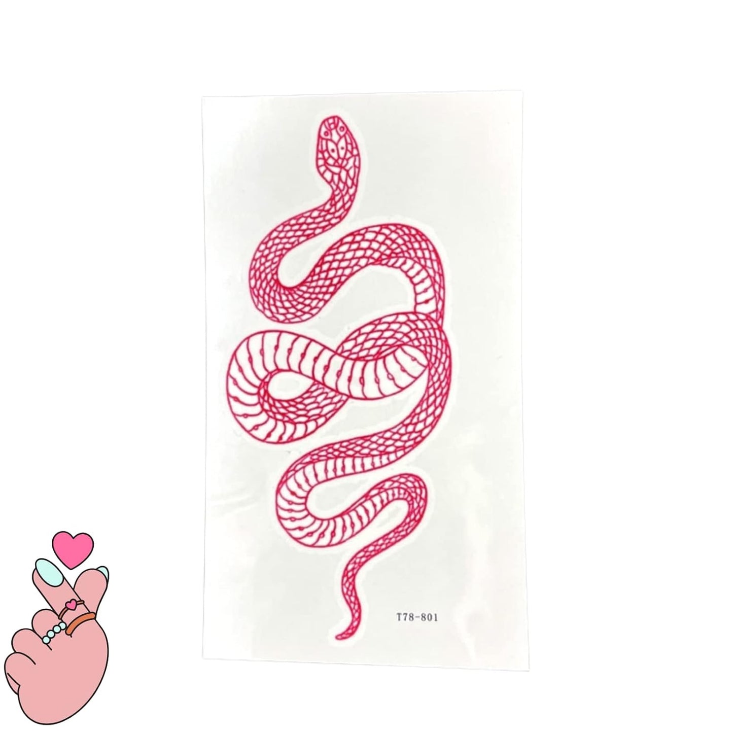 3 Sheets Yeahgoshopping Realistic Big Size Red Snake Waterproof Temporary Tattoo Stickers For Women Men Body Art Waist Decals Fake Tattoo