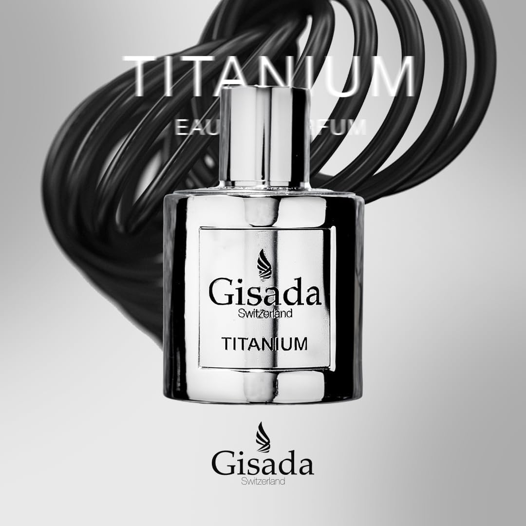 Gisada Switzerland - Titanium | Eau de Parfum for Men | 3.3 fl oz (100ml) | Spicy, Amber, Warm, and Woody Notes | Long-Lasting Scent | Perfume & Cologne