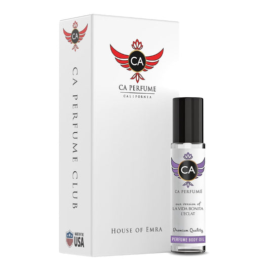 CA Perfume Impression of La Vida Bonita L'eclat for Women Fragrance Oil Floral Fruity Scent Long Lasting Perfumes for Women Travel Size TSA Ready Mini Parfum Body Oil Roll-on 0.33 Fl Oz 10ml