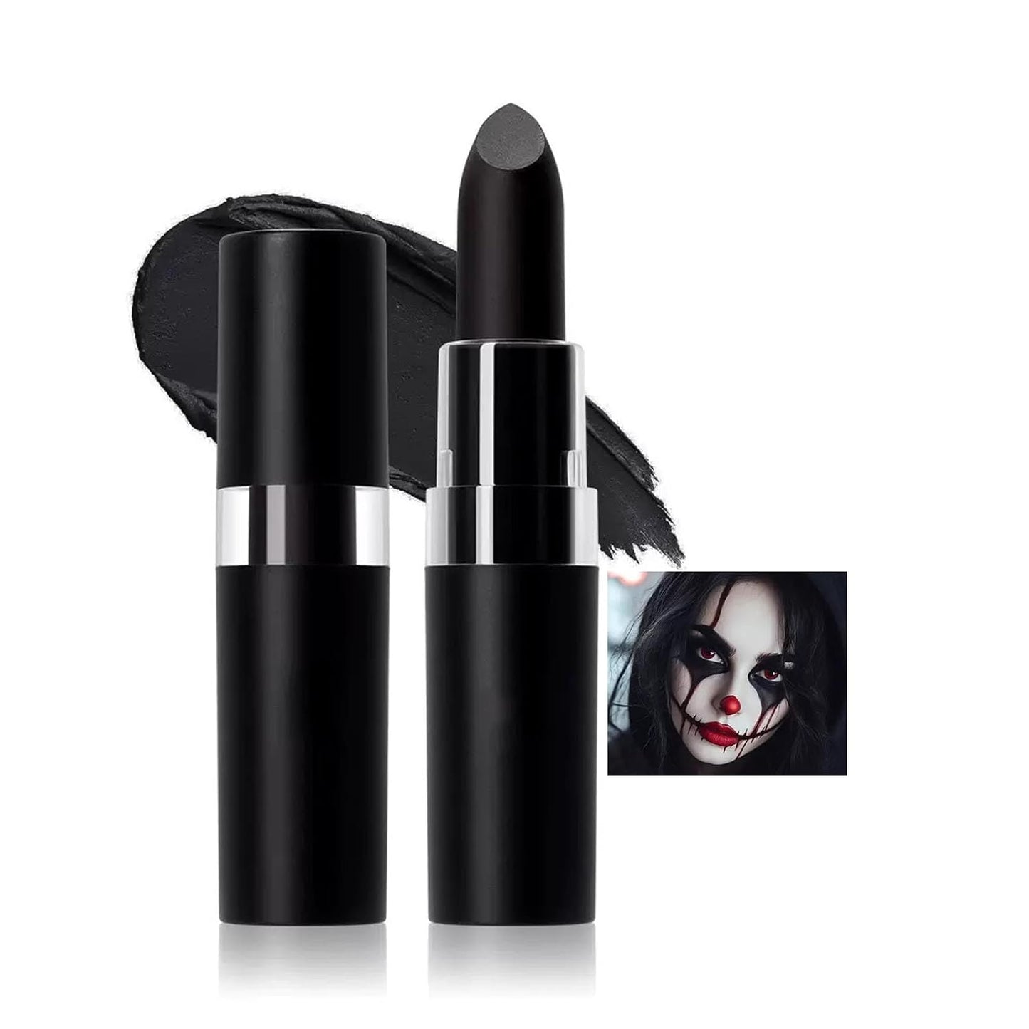 Black Body Paint, Foundation Cream Makeup, Face and Body Paint Stick for Halloween Joker Zombie Vampire Skeleton Skull Special Effects Mime Makeup (07# Black)