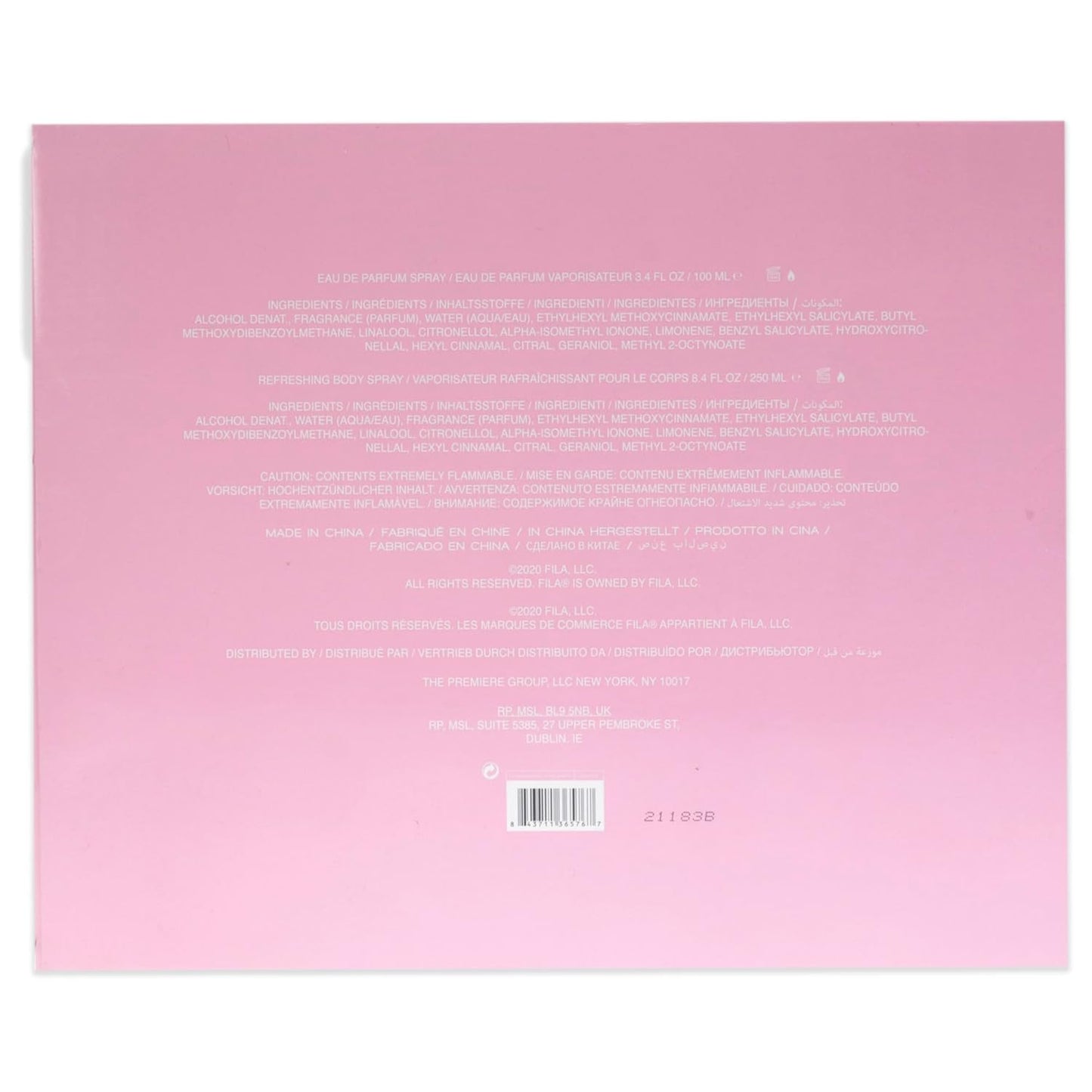 FILA Fresh Gift Set for Women - Intense, Refreshing Body Spray And Perfume Set - Infused With Notes Of Lemon, Strawberry, And Rose - Intense, Long Lasting Scent Arriving In Trendy Pink Bottles - 2 pc