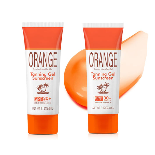 Sun Tanning Gel with SPF 30 Sunscreen, 2PCS Hydrating & Moisturizing Formula Sunscreen, Travel Size Fast-Absorbing Tan Accelerator Sunscreens, Gentle Sun Protection for All Skin Types