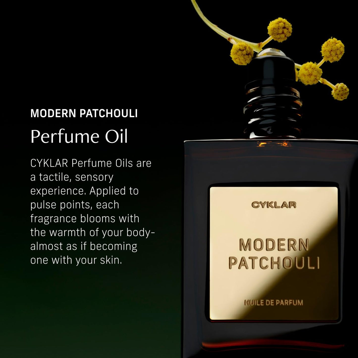 CYKLAR Perfume Oil Roll-On. Travel-Friendly Modern Patchouli Fragrance with Bergamot, Verbena, and Cashmere. Long-Lasting Essential Oil Parfum for Women and Men. 0.5 Fl Oz Scented Rollerball Bottle