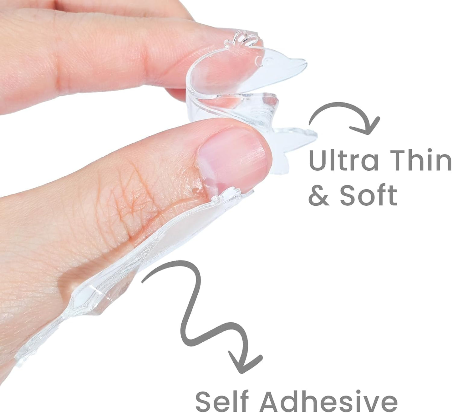 Libeauty Flat Lash Lift Shields, Ultra Thin Korean Flat Shields for Step 1 Perm/Lift, Flexible Use as Eye Patches or Lift Ribbon, Dolphin-Shaped Design for Easy Pick Up Clear