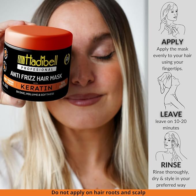 Keratin Hair Treatment- Hair Mask for Damaged Hair and Growth - Anti Frizz Hair Repair Serum Deep Conditioning -Treatment Professional Salon Quality Formula for Smooth and Healthy Hair -13 oz