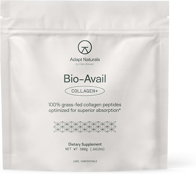 Adapt Naturals Bio-Avail Collagen+, Certified Grass Fed Collagen Peptides, Optimized for Superior Absorption, Naturally-Sourced Bio-Avail Collagen Supplements for Women and Men, 30 Day Supply