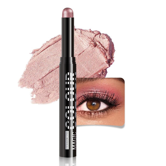 Rose Gold Shimmer Cream Eye Shadow Stick Makeup for Women, Rose Gold Shimmer Matte Eye Shadow Brightener Stick for Eyes, Waterproof Eyeshadow Pencil Applicator Blendable for Eye Highlight 03