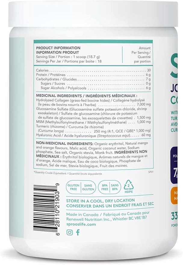 SPROOS Joint Collagen Mango Turmeric 337g